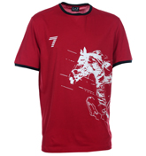 EA7 Red T-Shirt with White Print Design