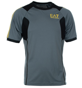 EA7 Smoke Grey and Black Air Duct T-Shirt