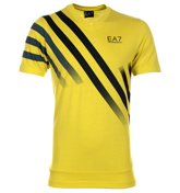 EA7 Straw Yellow V-Neck T-Shirt with