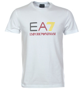 EA7 White T-Shirt with Printed Design