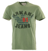Faded Green T-Shirt with Large Logo