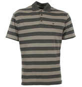 Grey and Beige Stripe Polo Shirt