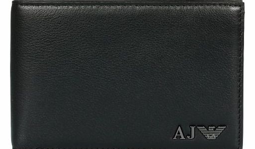 Armani Jeans metal badge billfold wallet Black One