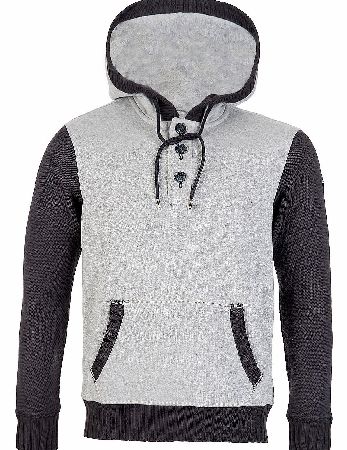 Armani Jeans Mixed Fabric Hooded Top