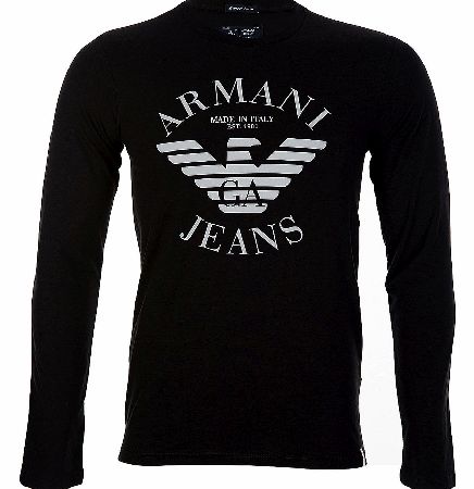 Armani Jeans Over Sized Eagle Long Sleeve Top
