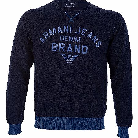 Armani Jeans Oversized Logo Crew Neck Jumper