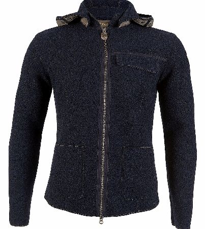 Armani Jeans Short Blousen Fabric Jacket Navy