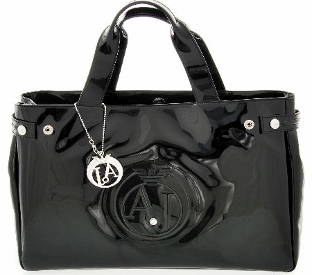 Armani Jeans Womens Black Patent Handbag