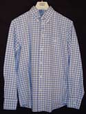 Armani Kids Blue & White Check Long Sleeve Cotton Shirt