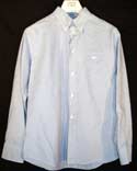 Armani Kids Blue & White Striped Long Sleeve Cotton Shirt