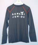 Armani Kids Navy Long Sleeve Cotton T-Shirt