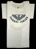Armani Kids White Round Neck Short Sleeve Cotton T-Shirt