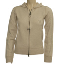 Armani Ladies Armani Beige Full Zip Hooded Sweater