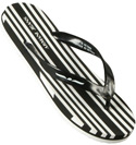 Armani Ladies Armani Black and White Flip Flops