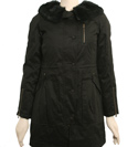 Armani Ladies Armani Black Faux Fur Lined Coat