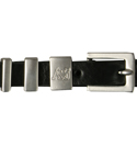 Armani Ladies Armani Black Thin Leather Belt