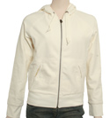 Armani Ladies Armani Cream Full Zip Hooded Sweatshirt