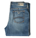 Armani Ladies Armani Mid Blue Straight Leg Jeans