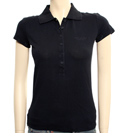 Armani Ladies Armani Navy Pique Polo Shirt