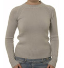 Armani Ladies Armani Pale Blue Fleece Wool Sweater.