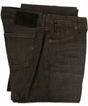 Ladies Armani Small Check Dark Denim Worn Effect Zip Fly Jeans.
