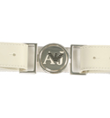 Armani Ladies Armani White Canvas and Leather Belt