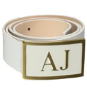 Armani Ladies Armani White Leather Belt