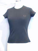 Armani Ladies Blue Cotton Mix Short Sleeved T-Shirt