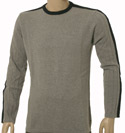 Light Blue & Navy Round Neck Wool Sweater