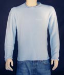 Armani Mens Aqua Blue Round Neck Cotton Sweater