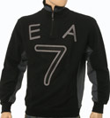 Armani Mens Armani EA7 Navy & Cream 1/4 Zip High Neck Sweatshirt