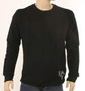 Armani Mens Black Cotton Round Neck EA7 Sweatshirt