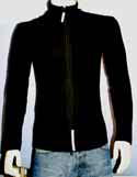 Armani Mens Black Full Zip Ribbed Sweater