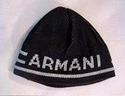 Armani Mens Black Logo Wool Hat