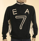 Armani Mens EA7 Dark Grey & Black 1/4 Zip High Neck Sweatshirt