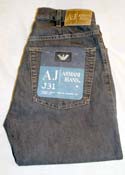 Armani Mens Faded Black Distressed Zip Fly Jeans (J31)