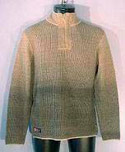 Armani Mens Hemp & Wool Two Tone 1/4 Zip Sweater