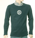 Armani Mens Navy & Light Grey 1/4 Zip Cotton Sweatshirt