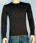 Mens Navy with Dark Blue Outlined AJ Logo Long Sleeve T-Shirt
