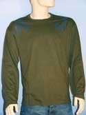 Armani Mens Olive Lightweight Cotton Long Sleeve T-Shirt