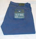 Armani Mens Royal Blue Zip Fly Canvass Jeans (J31)