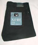 Armani Mens Solid Black Regular Leg Zip Fly Jeans (J31)