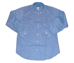 Micro check button-down collar shirt