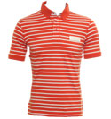 Orange and White Stripe Polo Shirt