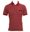 Red and White Stripe Polo Shirt