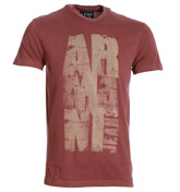 Red T-Shirt with Beige Logo