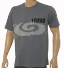 Silver Grey Cotton T-Shirt with Design