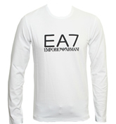 White Long Sleeve T-Shirt with Black