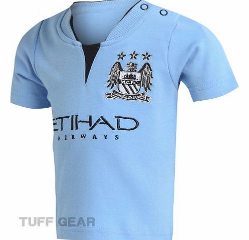 Manchester City FC Baby Shirt Football T-shirt Babies Boys Home Kit Top Official (6-9 Months)