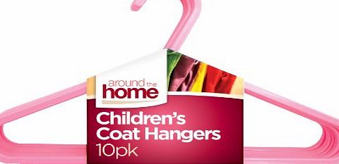 Around The Home 10 x Girls Childrens Baby Coat Hangers Clothes Hangers Pink